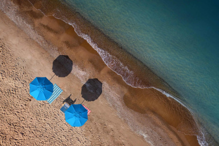 Aerial Beach Umbrellas Presque Isle July 2023 Gibbens WEB