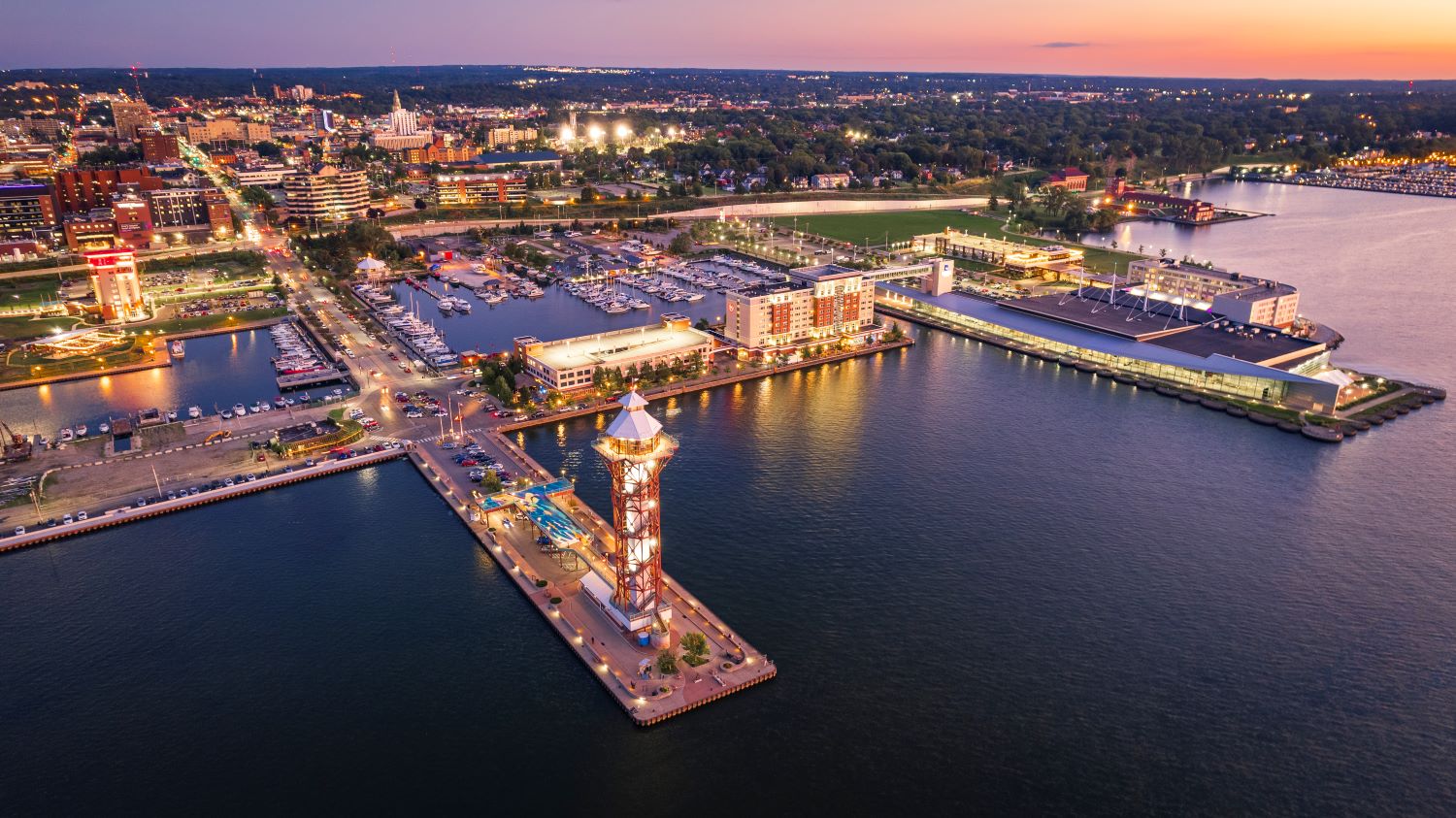 Bayfront Aerial at Sunset given with permission from photog Patrick Grab resize