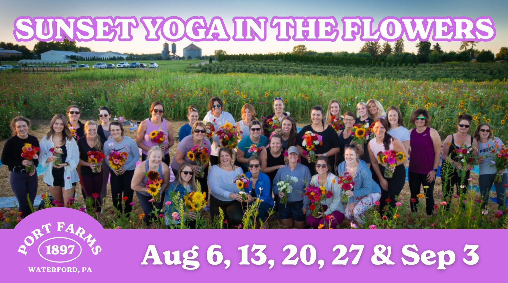 Sunset Yoga in the Flowers